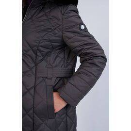 Women's Plus Size Quilted Coat with Stitching Detail (Kaban)