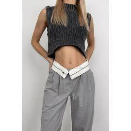 Women's Waist Fold Palazzo Trousers