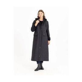 Women's Plus Size Quilted Coat with Pocket Detail (Kaban)