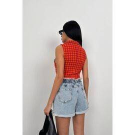 Women's Houndstooth Crop Vest