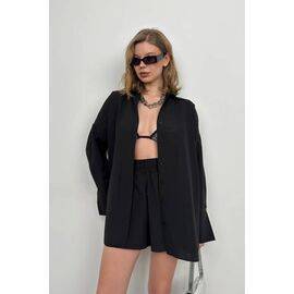 Women's Oversize Shirt & Drawstring Shorts Set