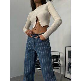 Women's Mom Jeans with Stone Detail