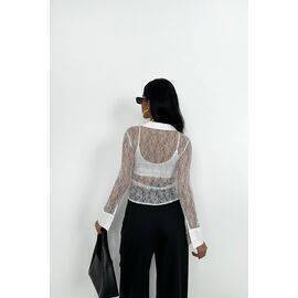 Women's Polo Neck Lace Blouse