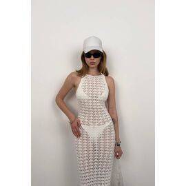 Women's Openwork Dress with Slit Detail