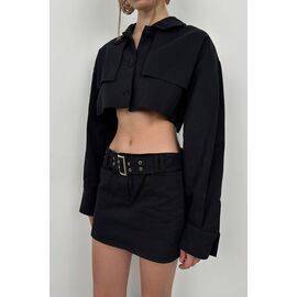 Women's Button Detail Crop Jacket