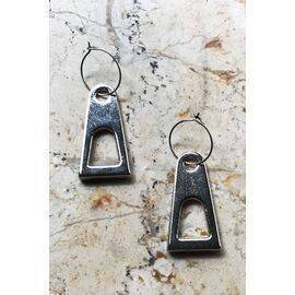 Zipper Look Hanging Earrings