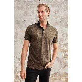 Patterned Polo Neck Short Sleeve T-Shirt