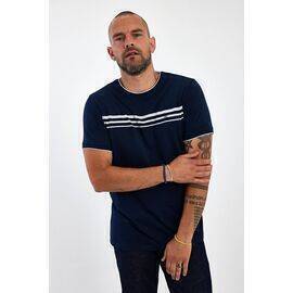 Crew-Neck Striped Short Sleeve T-shirt