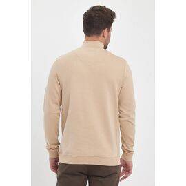 Zippered Stand-Up Collar Sweatshirt