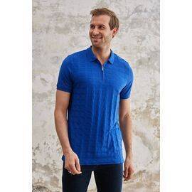 Zippered Polo Neck Short Sleeve T-Shirt