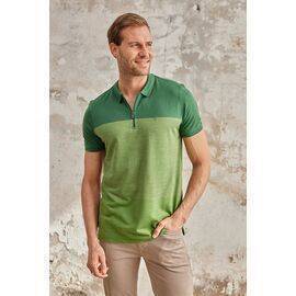 Zippered Polo Neck Short Sleeve T-Shirt