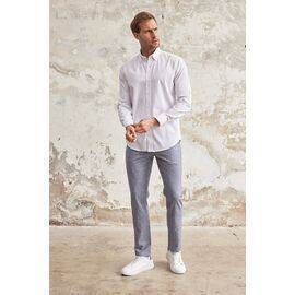 Linen Look Collar Buttoned Classic Fit Long Sleeve Shirt