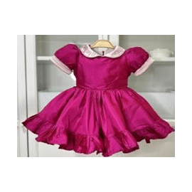 Burgundy tafeta dress wt dusty rose collar