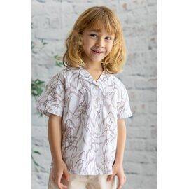 Leaf Patterned Woven Shirt for Boys