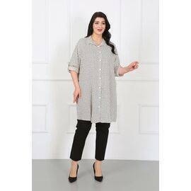 Women's Patterned Cotton Viscose Plus Size Tunic