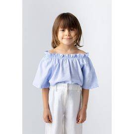 Woven Viscose Straight Blouse for Girls