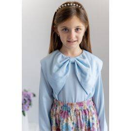 Woven Blouse with Collar Detail for Girls