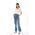 Maternity Flexible Belly Banded Adjustable Waist Wide Leg Jeans Blue