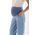 Maternity Flexible Abdominal Band Adjustable Waist Mom Fit Jeans Blue