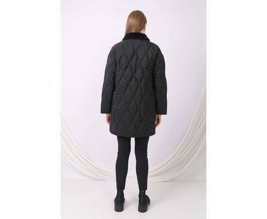 Women's Quilted Coat with Plush Detail (Kaban)