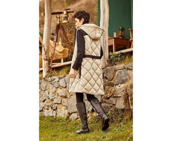 Women's Quilted Vest with Waist Belt