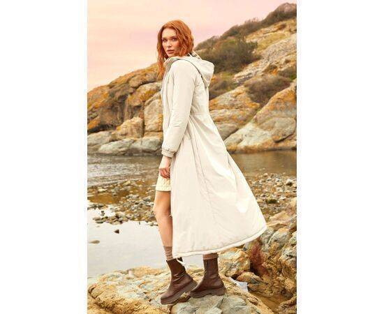 Women's Hooded Midi Coat (Kaban)