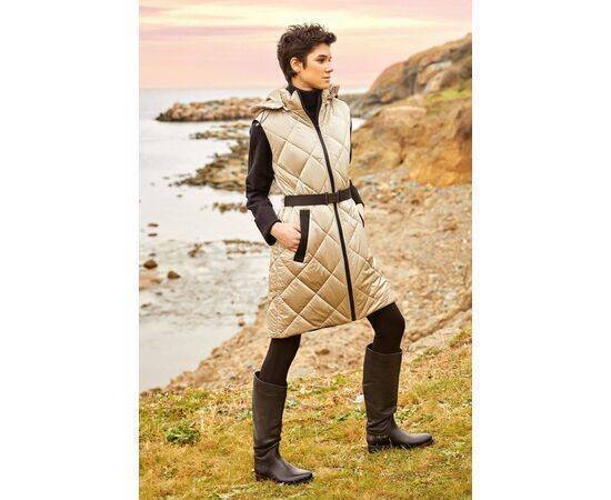 Women's Quilted Vest with Waist Belt