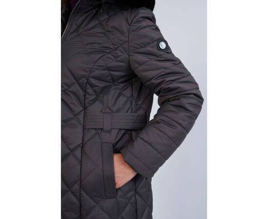 Women's Plus Size Quilted Coat with Stitching Detail (Kaban)