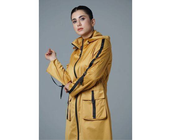 Women's Trench Coat with Strip Detail