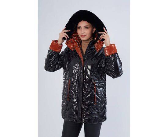 Women's Patent Leather Quilted Coat  (Mont)