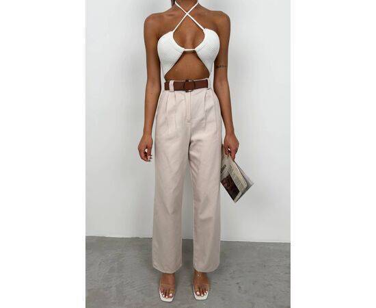 Women's Belted Palazzo Trousers