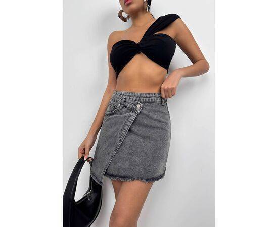 Women's Asymmetric Cut Denim Skirt