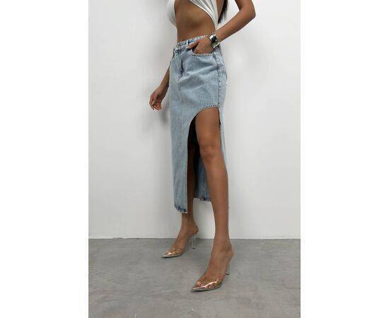 Women's Asymmetric Slit Denim Skirt