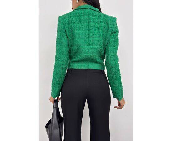 Women's Tweed Crop Blazer Jacket