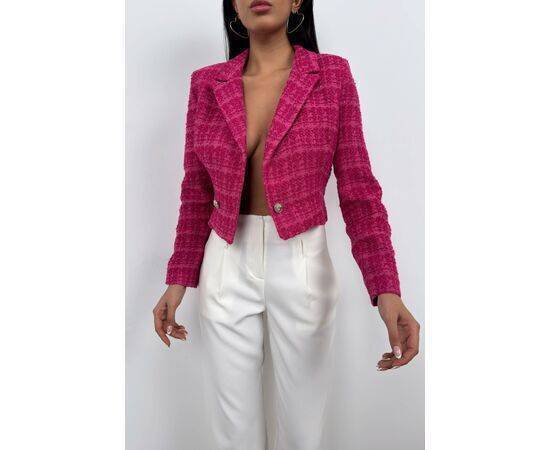 Women's Tweed Crop Blazer Jacket