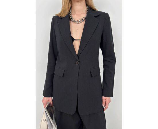 Women's Single Button Linen Blazer