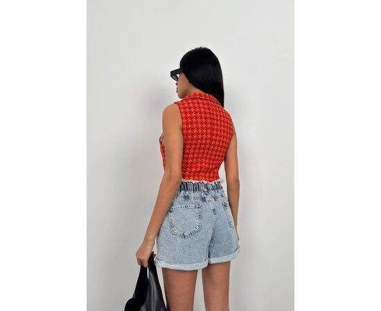 Women's Houndstooth Crop Vest