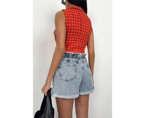 Women's Houndstooth Crop Vest