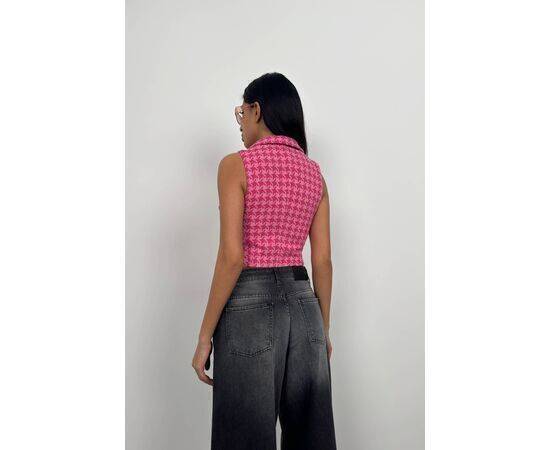 Women's Houndstooth Crop Vest