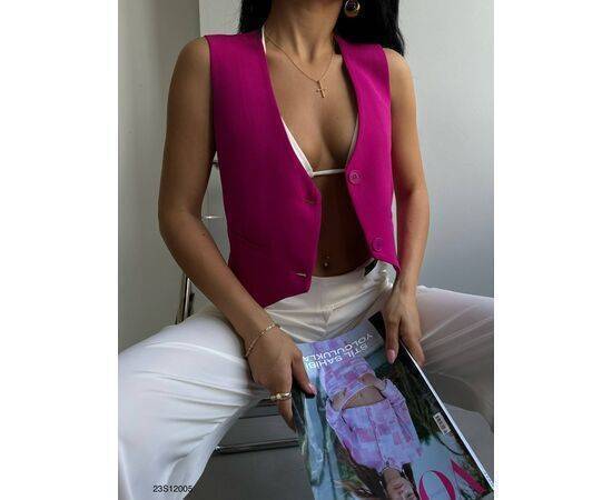 Women's Buttoned Crop Vest