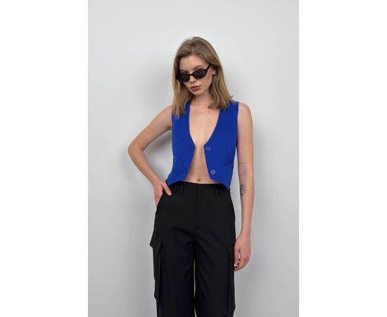 Women's Buttoned Crop Vest