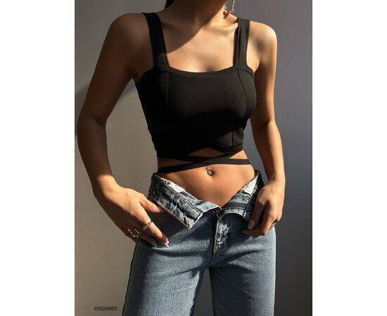 Women's Waist Lace Crop Blouse