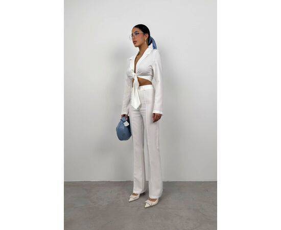 Women's Tie-up Crop Jacket & Trousers Set