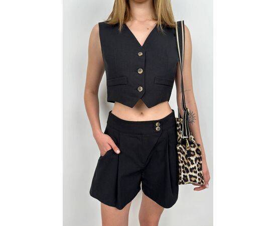 Women's Linen Vest & Shorts Set