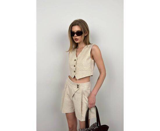 Women's Linen Vest & Shorts Set