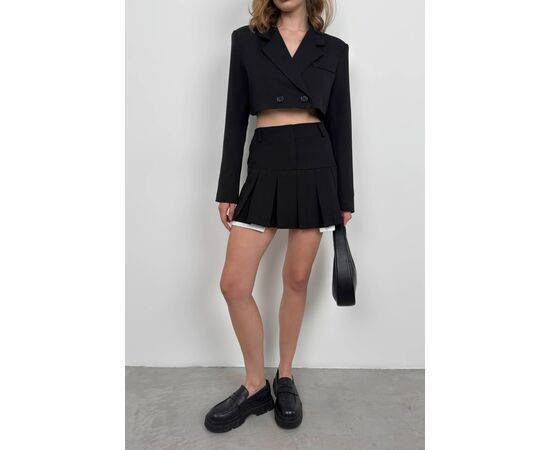 Women's Pleated Skirt & Crop Jacket Set