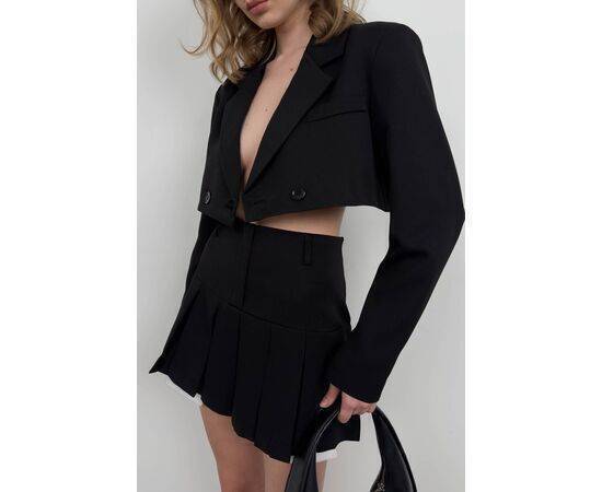 Women's Pleated Skirt & Crop Jacket Set