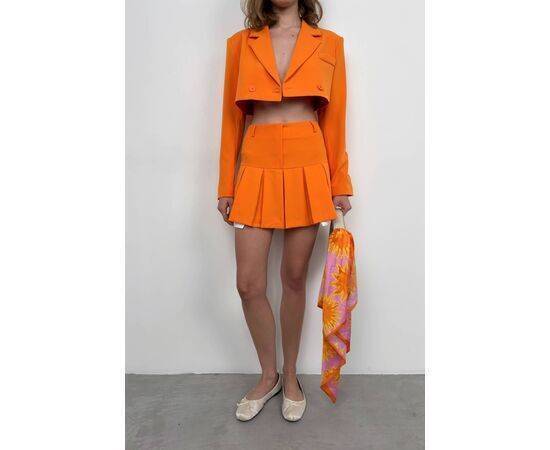 Women's Pleated Skirt & Crop Jacket Set