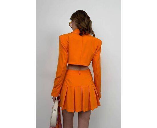 Women's Pleated Skirt & Crop Jacket Set