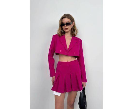 Women's Pleated Skirt & Crop Jacket Set